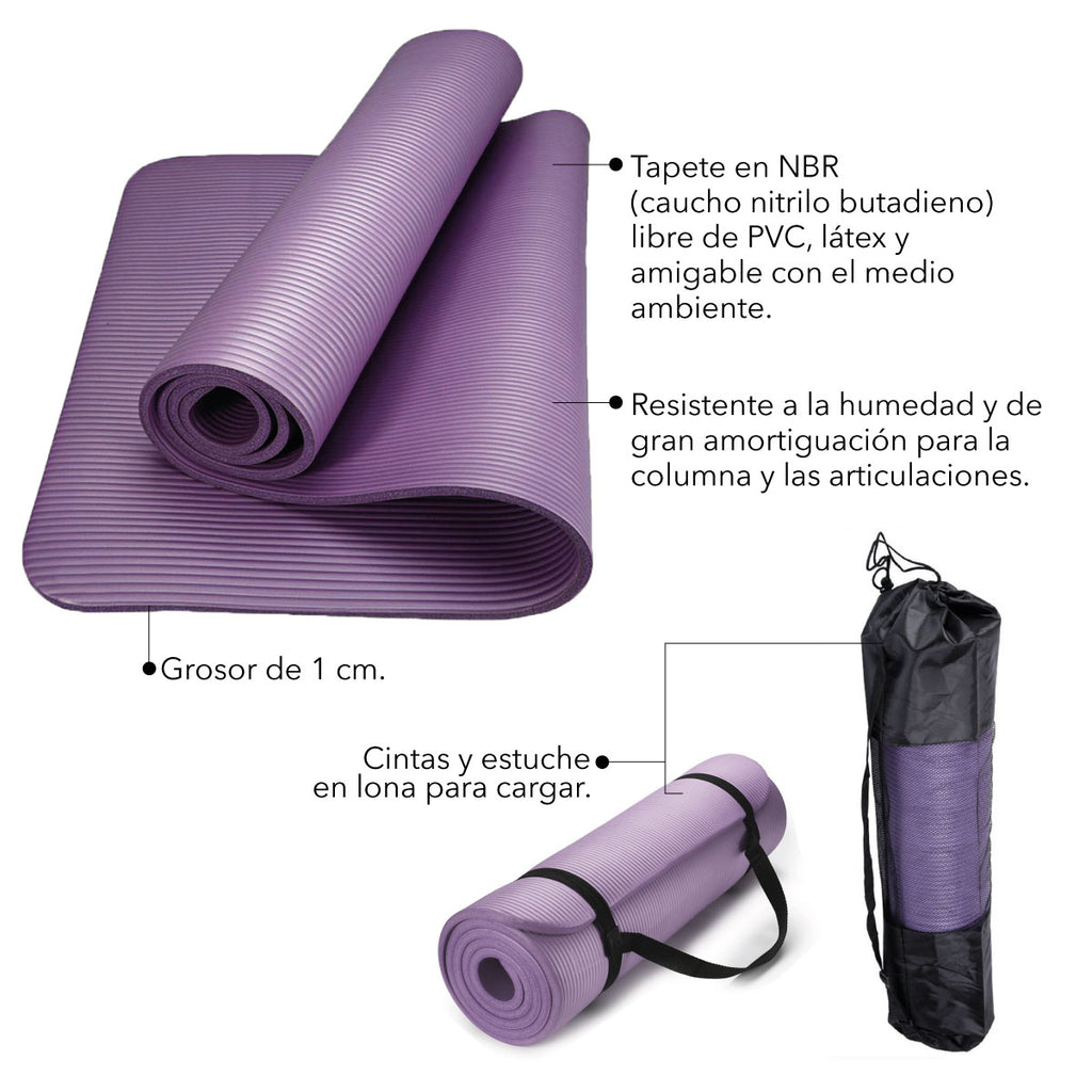 Mat de Yoga 1 cm Grosor + Estuche Cargador