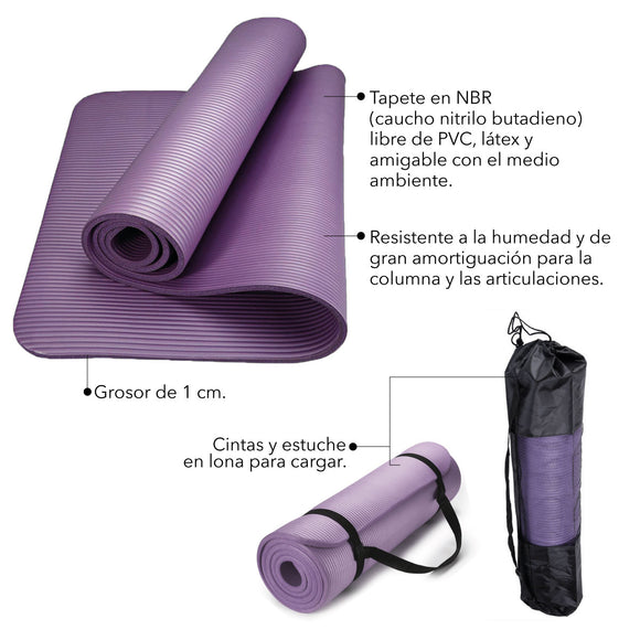 Mat de Yoga 1 cm Grosor + Estuche Cargador